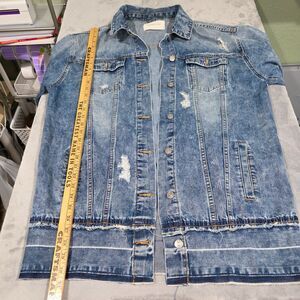 Mustard Seed Long Length Distressed Size XL Jean Jacket